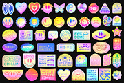 COLORFUL - POP STICKERS VECTOR SET, an Object Graphic by craftlove (Thumbnail 3 of 5)
