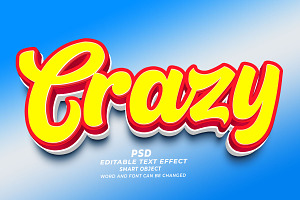 Crazy PSD 3d Editable Text Effect