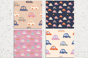 Cute Cars Digital Paper