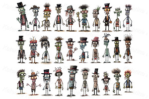 Cartoon Zombie Stickers, Undead PNG