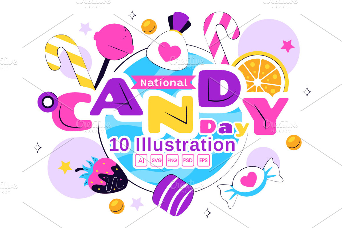 10 National Candy Day Illustration, a Food Illustration by denayunebgt (Photo 1 of 4)