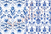 Dutch folk art seamless pattern set, a Pattern Graphic by DreamCafeArt (Thumbnail 2 of 5)