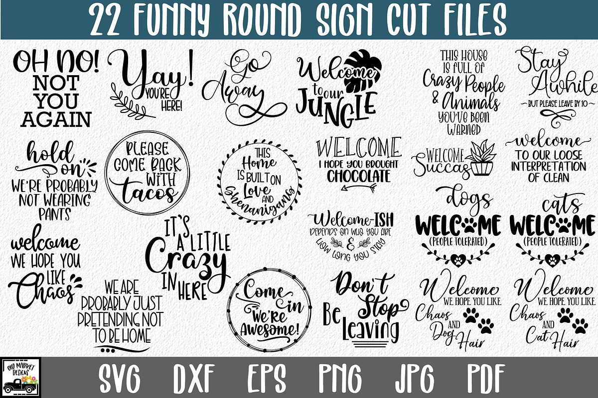 Funny Round Sign Bundle, an Illustration by OldMarket Designs (Photo 11 of 11)