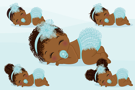 Sleeping Baby Girl in Ruffled Diaper