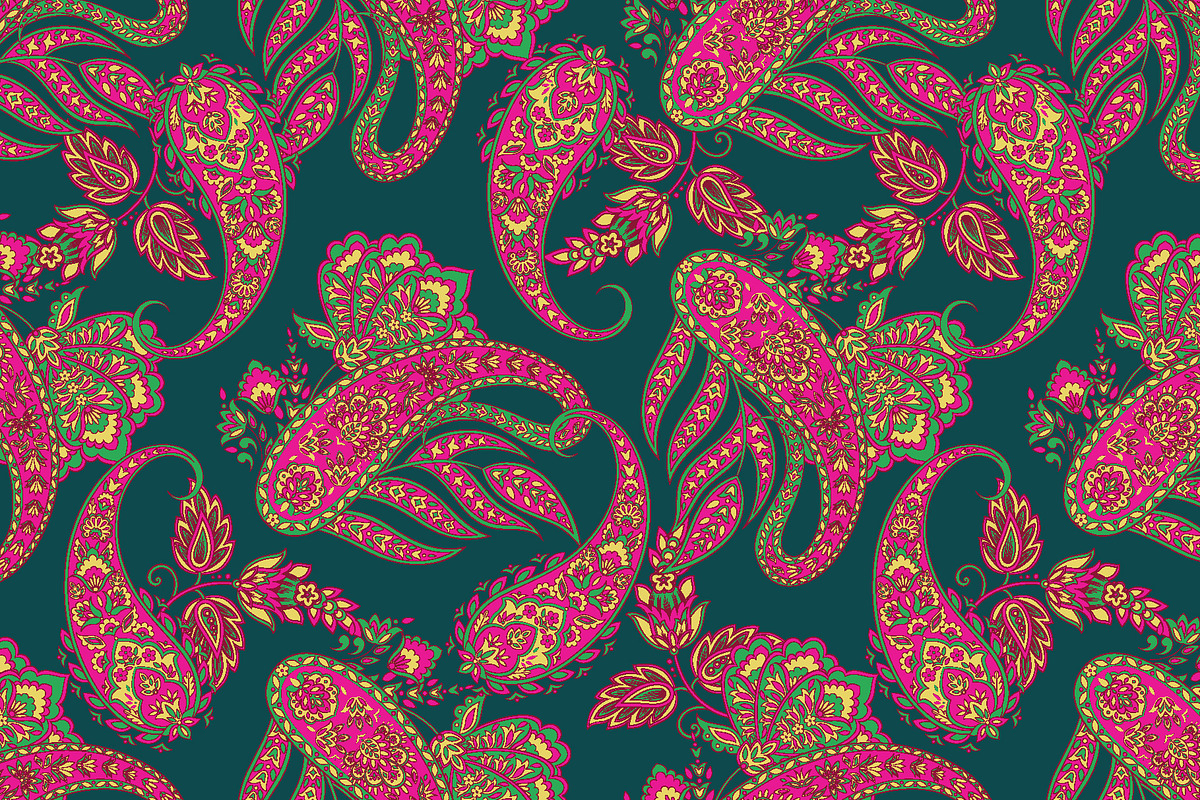Textile paisley seamles pattern, a Pattern Graphic by antalogiya (Photo 3 of 4)
