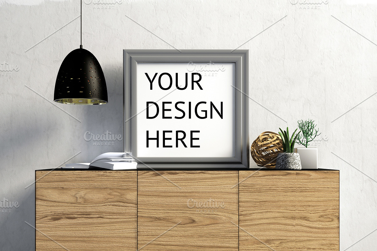 9 mock up poster frame in interior, a Print Template by ChromiumHeart (Photo 3 of 10)