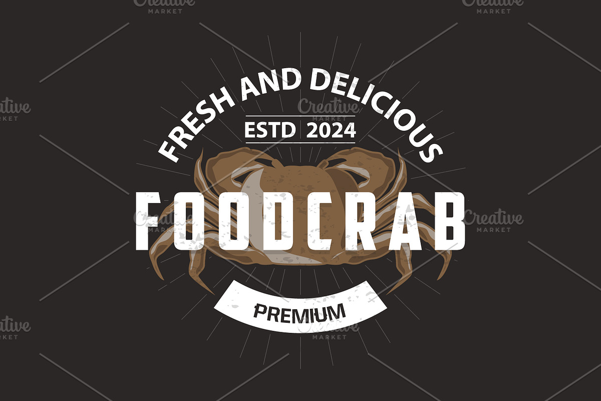 Simple crab logo design vector retro, a Branding & Logo Template by Maylianaw28