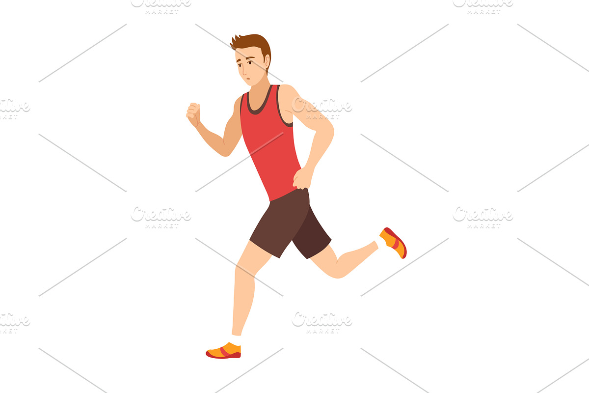 Marathon race. Man running to finish, a Sport Illustration by the8monkey