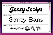 Genty - Pixel Edition, a Script Font by Flavortype (Thumbnail 2 of 18)