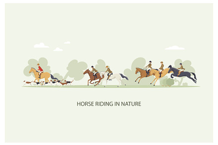 Horse riding in nature