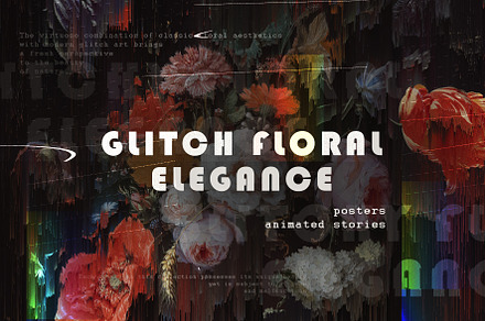 Glitch Floral Elegance / ANIMATED, a Wallpaper Graphic by Natali Batu