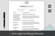 A4 & Letter Size Resume Template, a Resume Template by EN86-21 (Thumbnail 1 of 6)