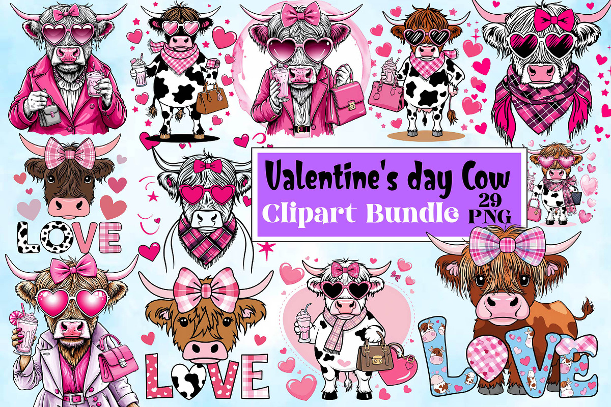 Valentine's day Cow Sublimationclipa, an Illustration by Wow Magic (Photo 1 of 4)