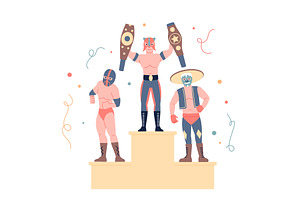 Wrestler champion. Winner of, a Sport Illustration by LadadikArt