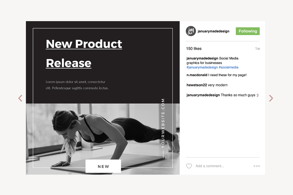 Fitness Social Media Template Bundle, a Social Media Template by January Made Design (Photo 6 of 7)