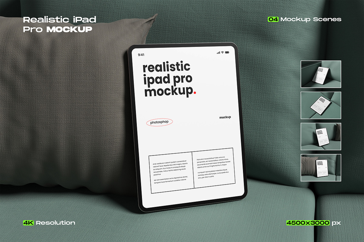 Realistic iPad Pro Mockup, an iPad Mockup by My Code Std (Photo 1 of 5)