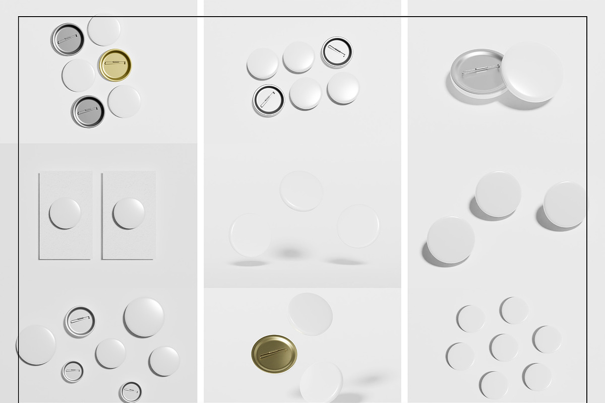 Enamel Pin Button Mockup Set, a Merchandise Mockup by Mego-studio (Photo 7 of 7)