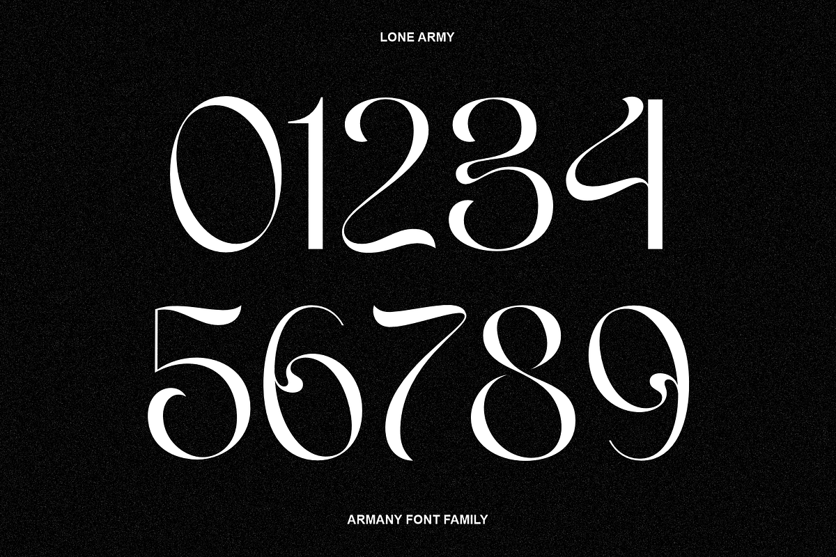 Armany - Display Font Family, a Sans Serif Font by LoneArmy (Photo 9 of 16)