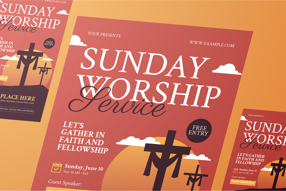Sunday Church Flyer Set, a Flyer Template by Annora Studio (Photo 5 of 6)