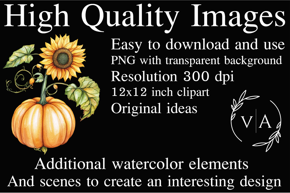 Autumn Pumpkin with Sunflower, an Illustration by Craft Nest (Photo 4 of 5)