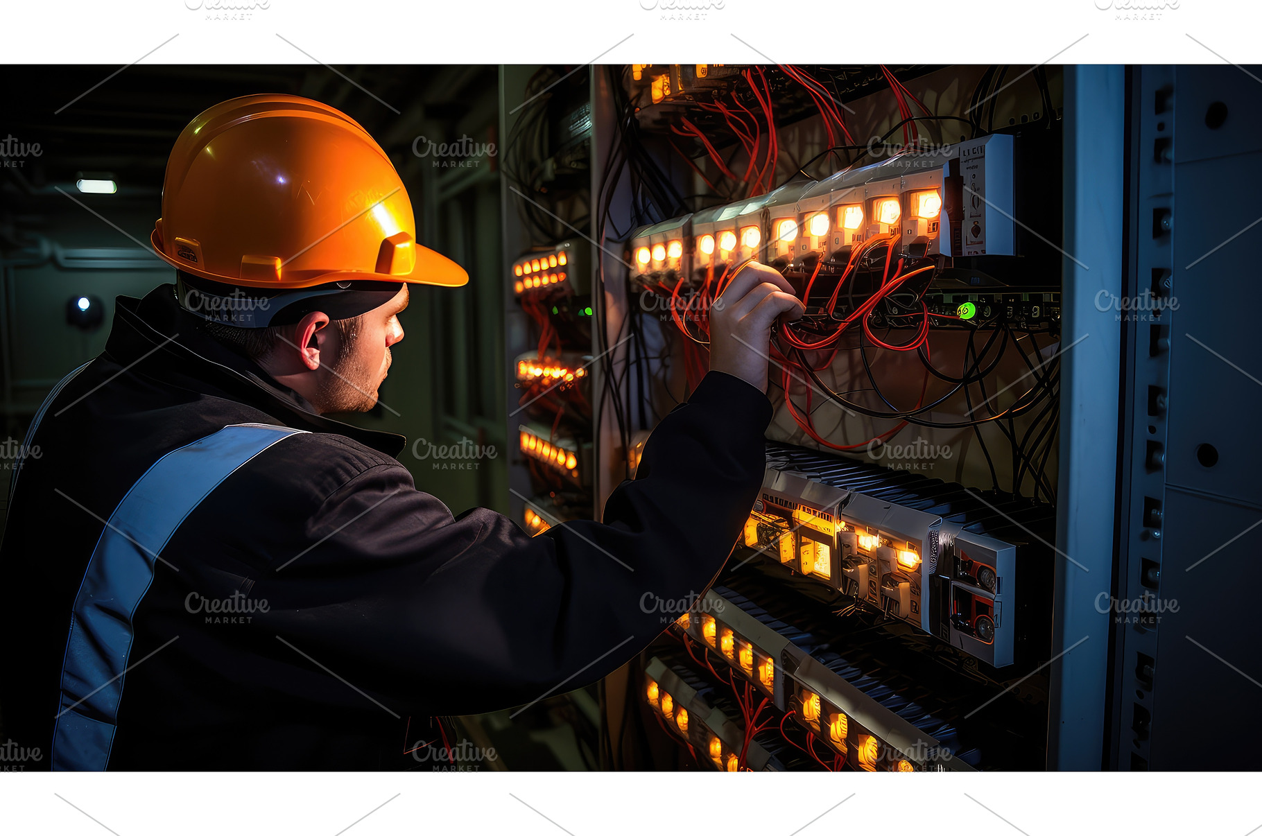 current power cables ai generated, an Industrial Photo by pikepicture