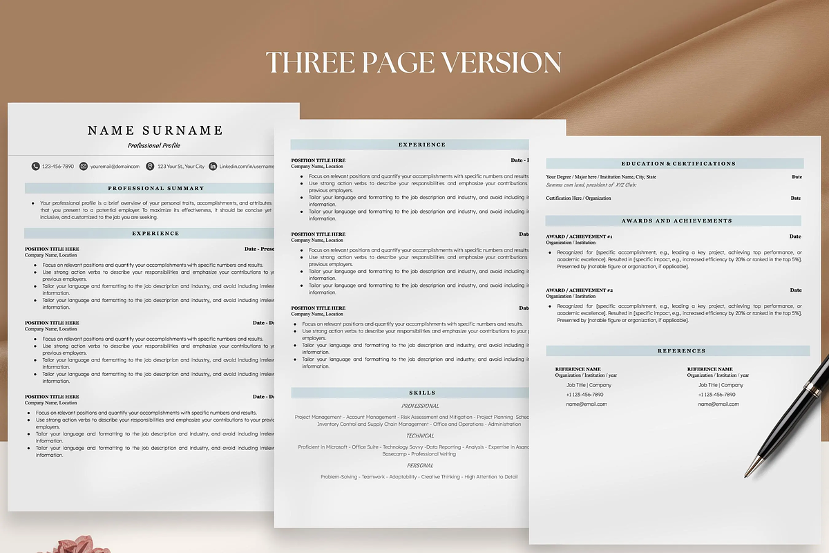 Academic Resume Template, a Resume Template by OkiDocs Resume Templates (Photo 7 of 11)