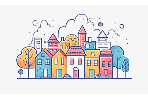 Colorful Cityscape Illustration