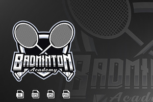 Badminton Academy Logo Template, a Branding & Logo Template by HasnainGFX
