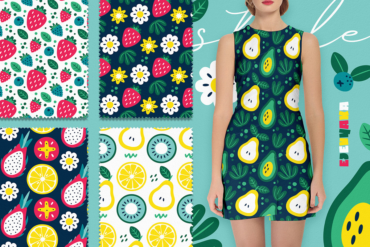 Summer Vibes Clipart & Patterns, a Seasonal Illustration by Ejevyaka (Photo 4 of 8)