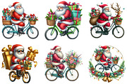 Santa Bicycle with Gifts Clipart, an Illustration by DreamArtGraphic (Thumbnail 3 of 4)