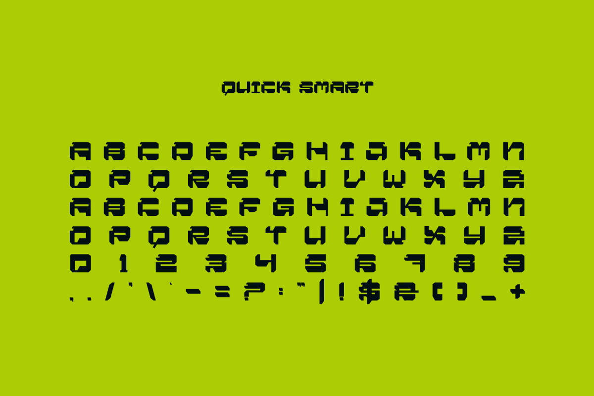 Quick Smart - Futuristic Font, a Sans Serif Font by Iqsiart Studio (Photo 5 of 6)