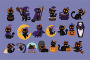 Black cat Halloween, an Animal Illustration by Berdansabersama (Thumbnail 2 of 8)
