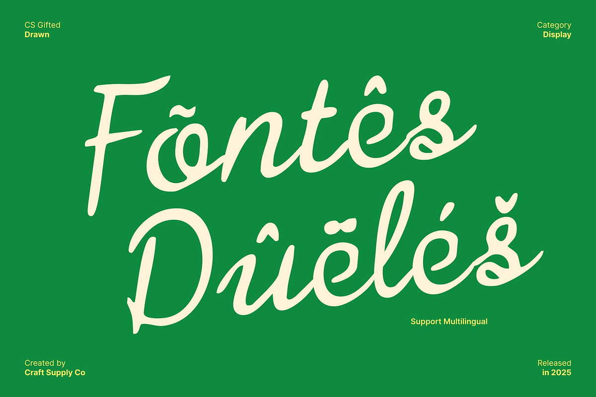 CS Gifted Drawn, a Script Font by Craft Supply Co. (Photo 7 of 8)