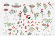 Outer Space Christmas clipart set, an Object Graphic by @olga.angelloz (Thumbnail 2 of 2)