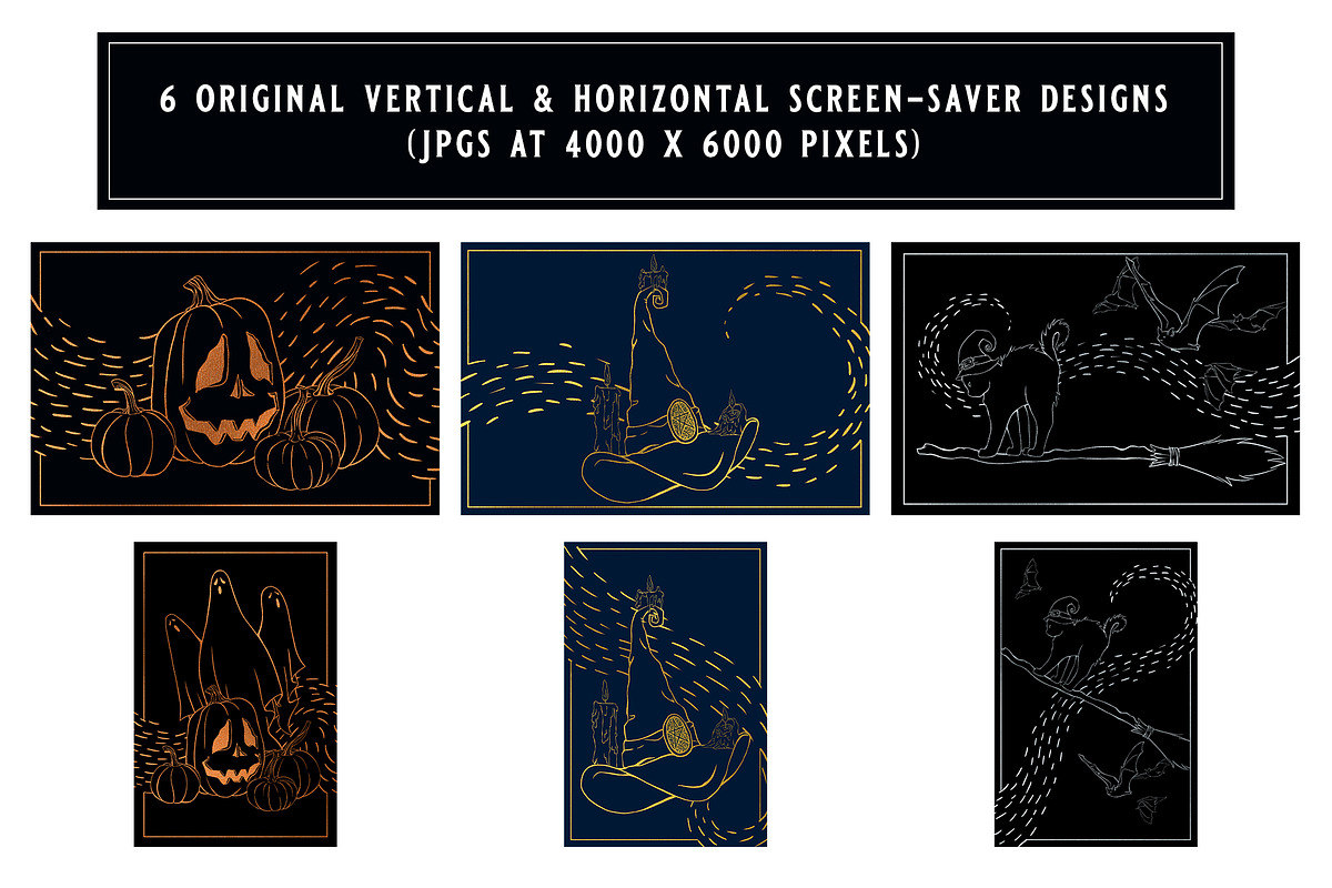 Classic Halloween Inky Illustrations, a Decorative Illustration by The Digital Prop Shop (Photo 7 of 7)
