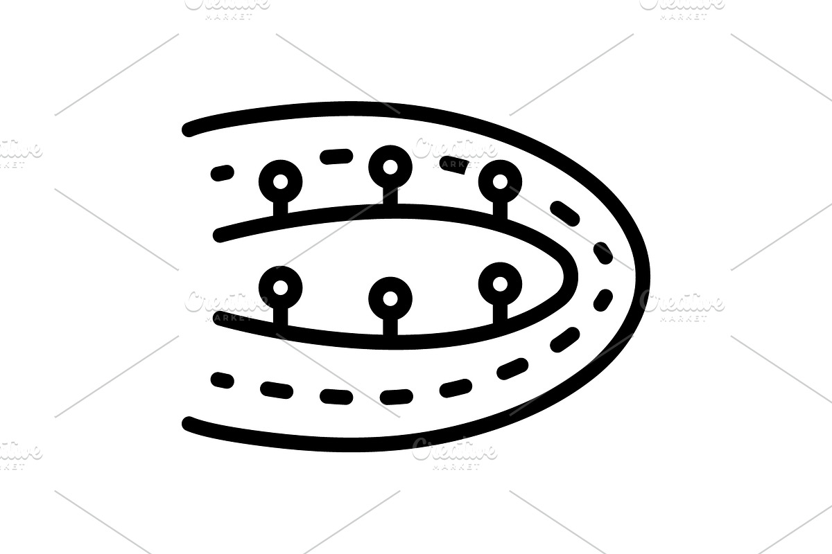 Track bending roads black icon, an Outline Icon by Creative priyanka