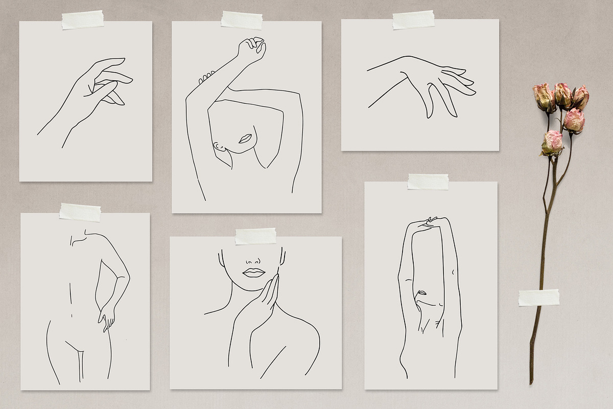 Woman Line Art Collection, a Person Illustration by mejorana (Photo 6 of 10)