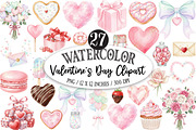 Watercolor Valentine's Day Clipart, an Illustration by Designking (Thumbnail 1 of 5)