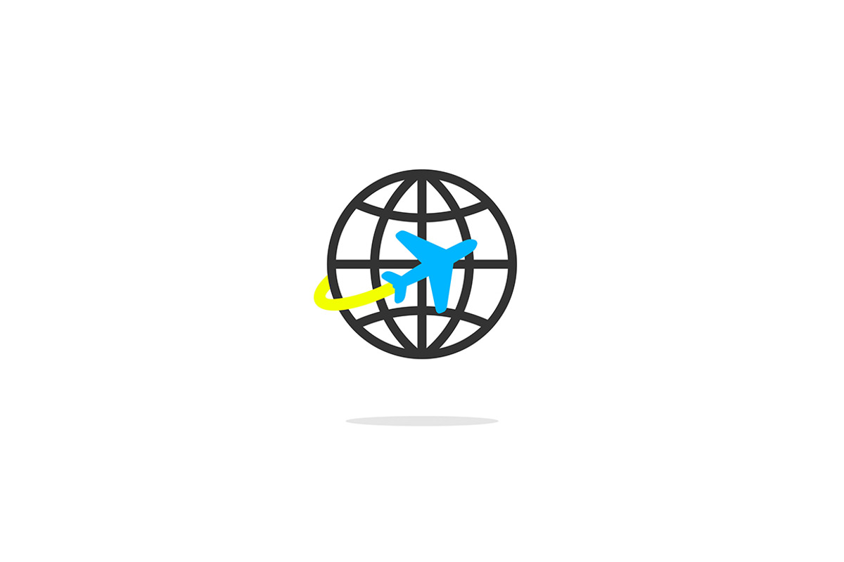 Vector icon of a plane and globe, a Graphic by Flower Travelin Man