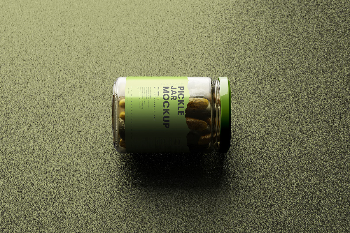 Pickle Jar Mockup, a Packaging Mockup by MockupFree.Net (Photo 5 of 5)