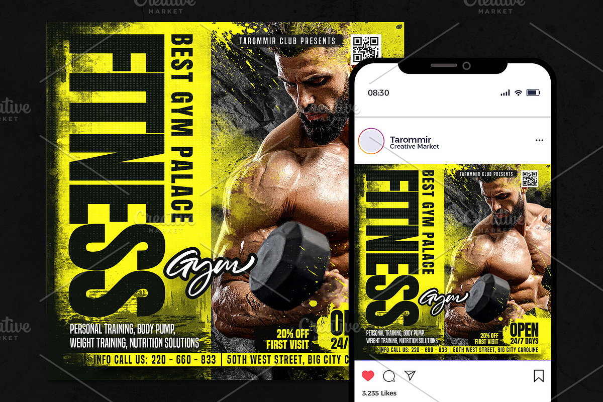 Fitness Flyer Template, a Flyer Template by Tarommir (Photo 2 of 3)