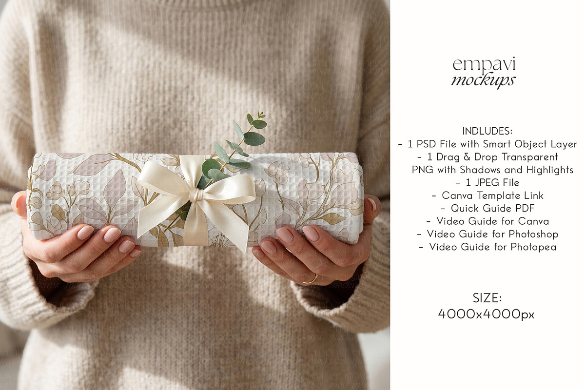 Waffle Towel Mockup, a Household Mockup by EmpaviMockups (Photo 6 of 6)
