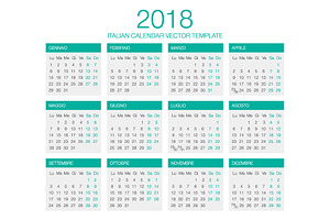 Italian Calendar Vector 2018