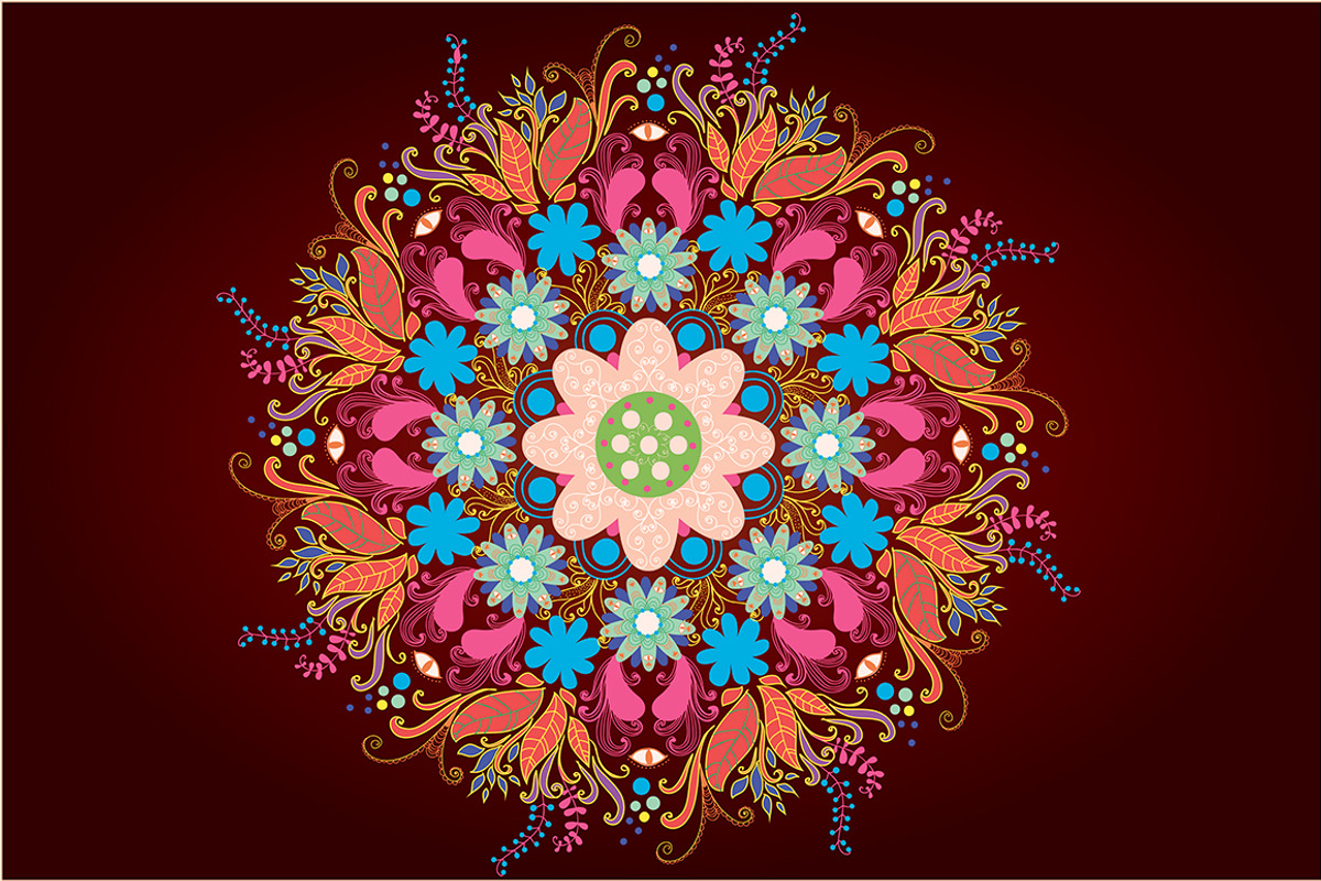 Set of four Ornamental round pattern preview 5