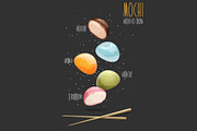Mochi. Vector illustration, a Food Illustration by AKOMIX (Thumbnail 1 of 2)