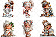 Whimsical Christmas Dolls Clipart, an Illustration by Black Bird Studio (Thumbnail 5 of 6)