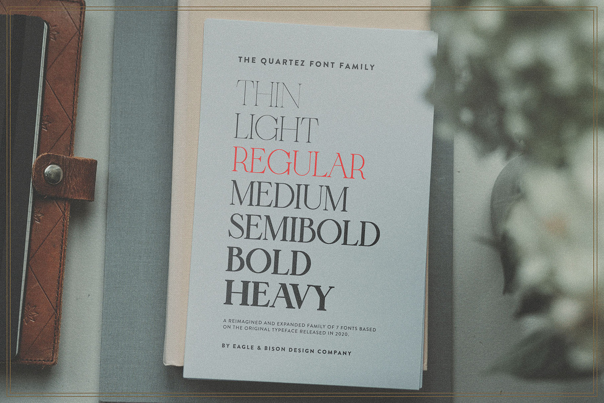 Quartez - A Redesigned Font Family, a Serif Font by Eagle & Bison Design Co. (Photo 3 of 6)