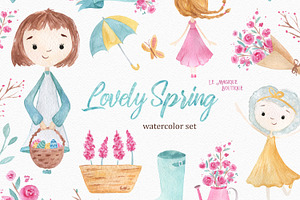 Lovely Spring Watercolor Clipart