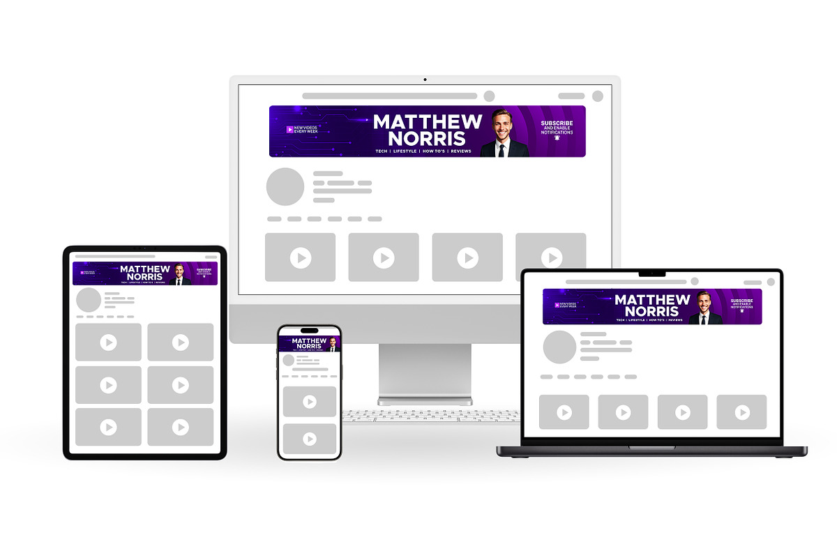 Technology tech cyber youtube banner, a Social Media Template by Vaughn Studios (Photo 3 of 5)