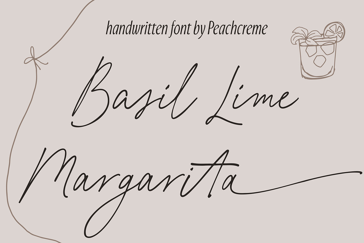 Basil Lime Margarita Script Font, a Handwritten Font by PeachCreme (Photo 16 of 16)